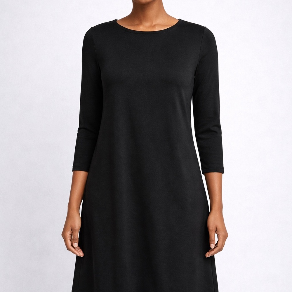 OLD NAVY 🖤 Black 3/4 Long Sleeve A Line Dress Size M - NWT!